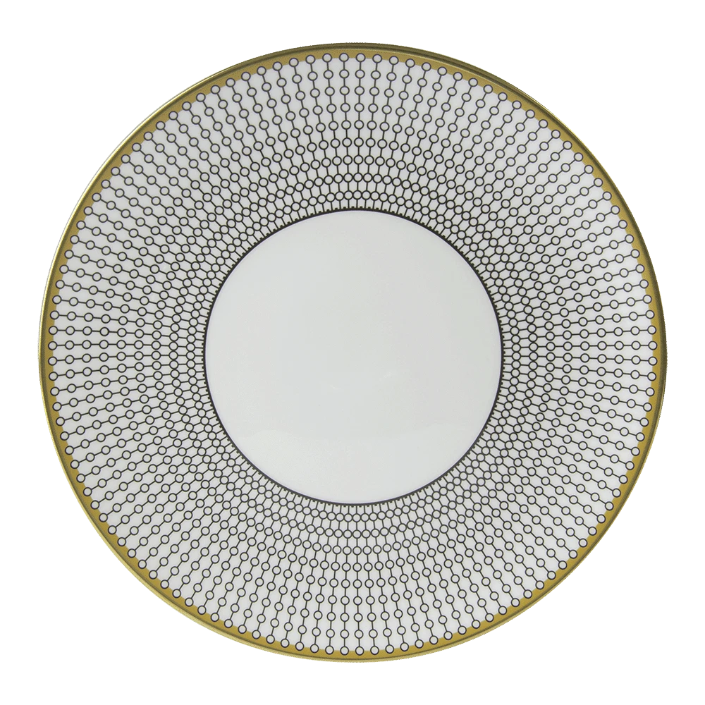 Тарелка десертная Royal Crown Derby Oscillate Onyx 21 см, Белый, Разноцветный