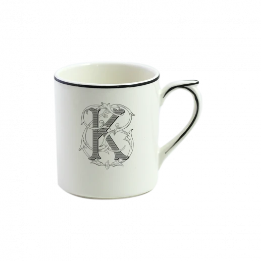 Кружка Gien Filet Monogramme Manganese K 255 мл, Белый, Черный