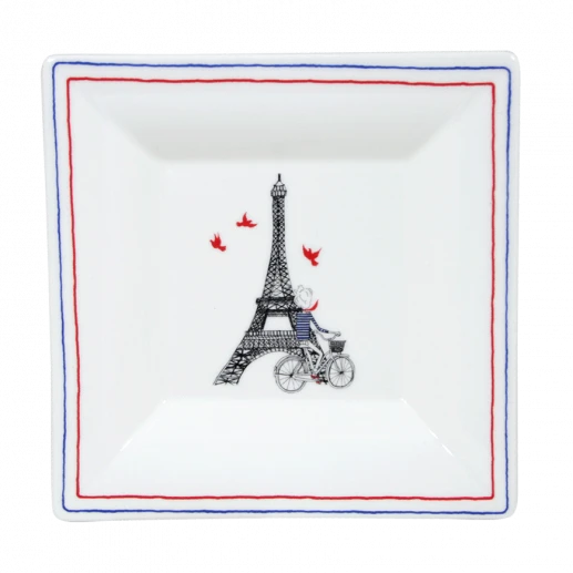 Мелочница Gien Ca CEst Paris 17х17 см, Белый, Разноцветный