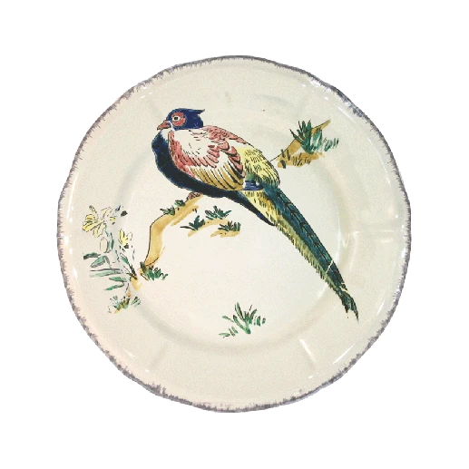 Тарелка десертная Gien Grands Oiseaux Какаду 23,2 см, Белый, Разноцветный