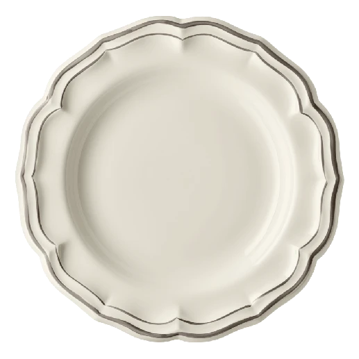 Блюдо глубокое Gien Les Filets Taupe 31 см, Белый, Серо-коричневый