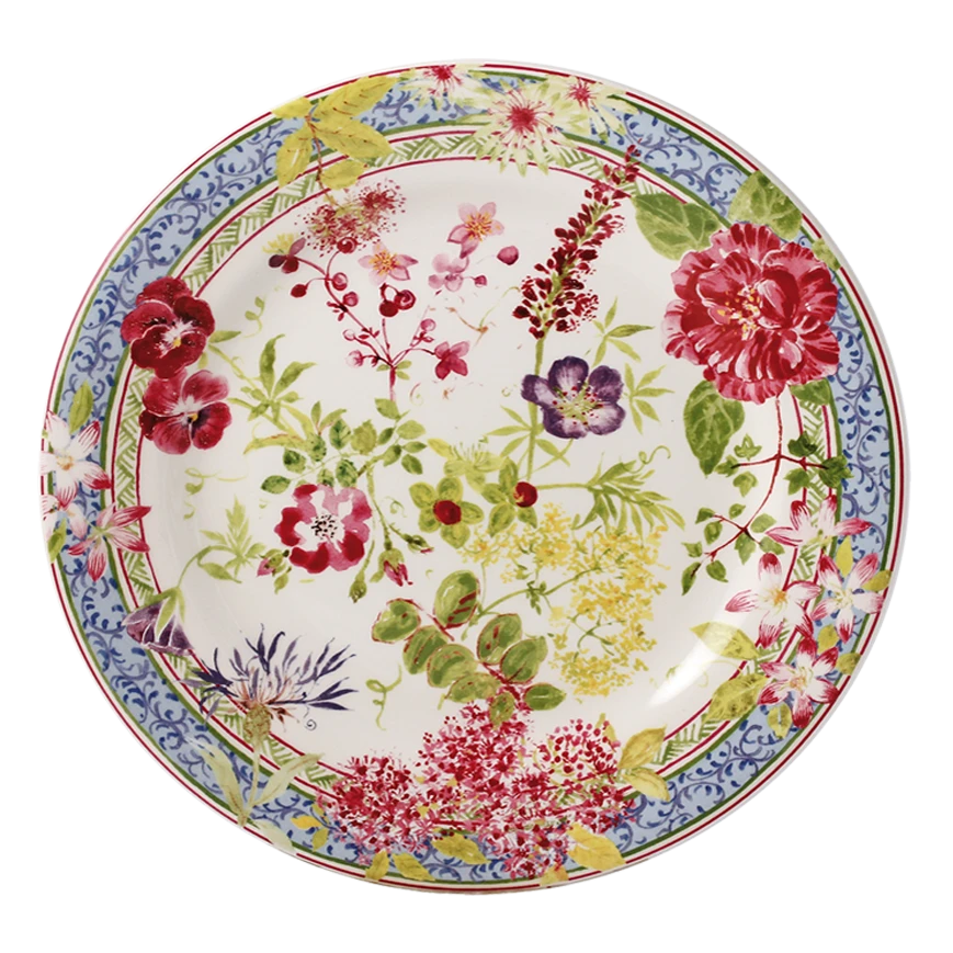 Тарелка десертная Gien Millefleurs 22 см, Разноцветный,  Набор 4 шт.