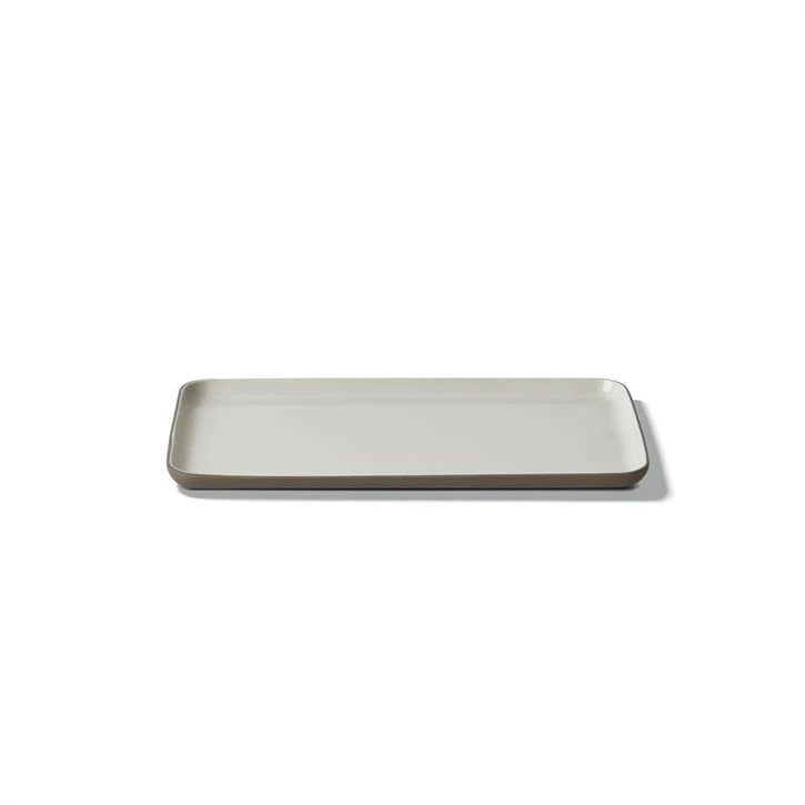 Тарелка прямоугольная Esma Dereboy Rectangle 26х13х1,2 см, Тауп, Айвори