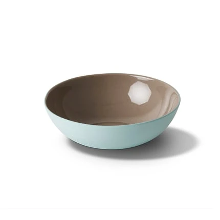 Тарелка глубокая Esma Dereboy Round 19x6,5 см, Аква, Тауп  
