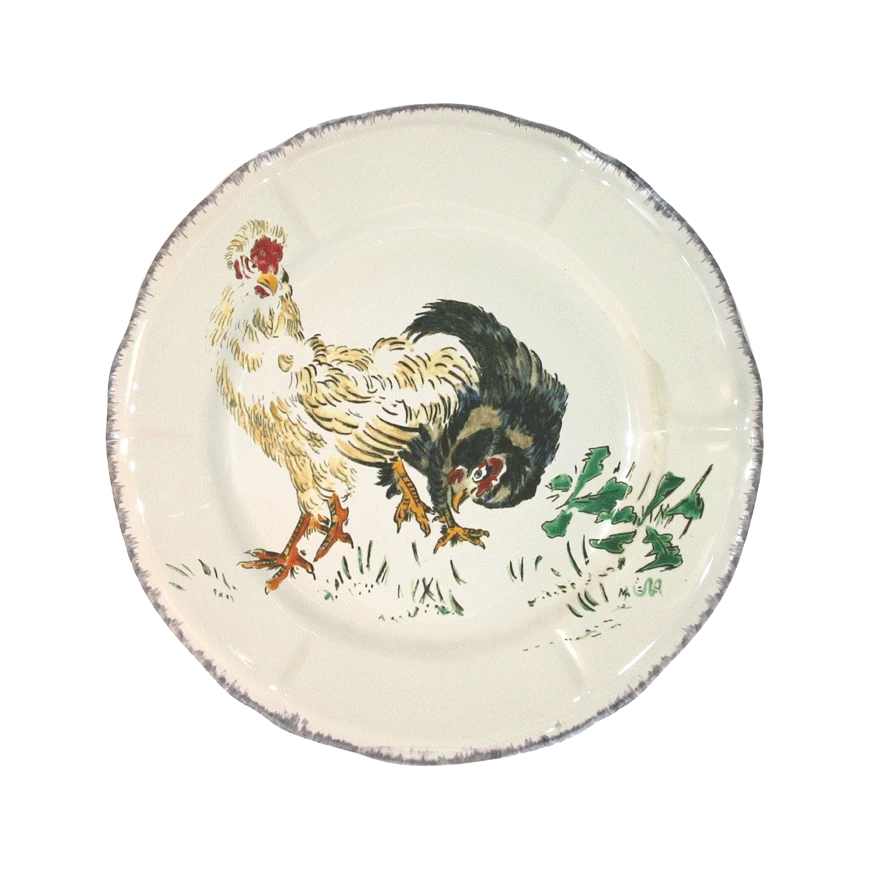 Тарелка десертная Gien Grands Oiseaux Крупные Птицы 23,2 см, Белый, Разноцветный