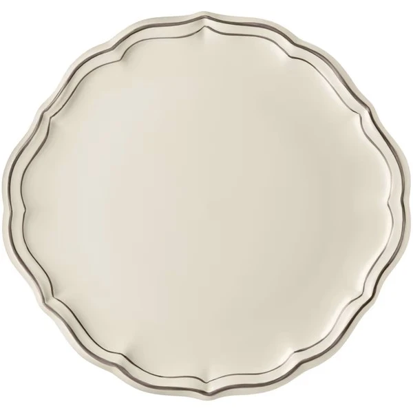 Блюдо для торта Gien Les Filets Taupe 31,7 см, Белый, Серо-коричневый