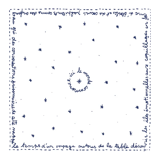 Скатерть Gien Larchipel Sentimental 170х170 см, Белый, Разноцветный