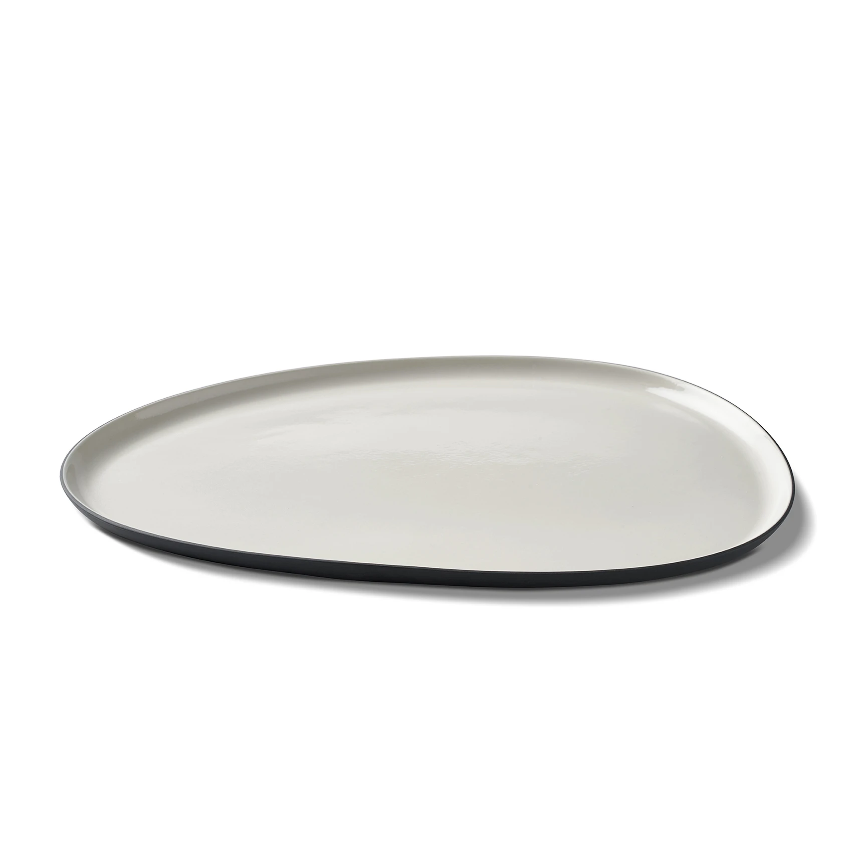Тарелка обеденная Esma Dereboy Stone 36x28x1,4 см, Графит , Айвори