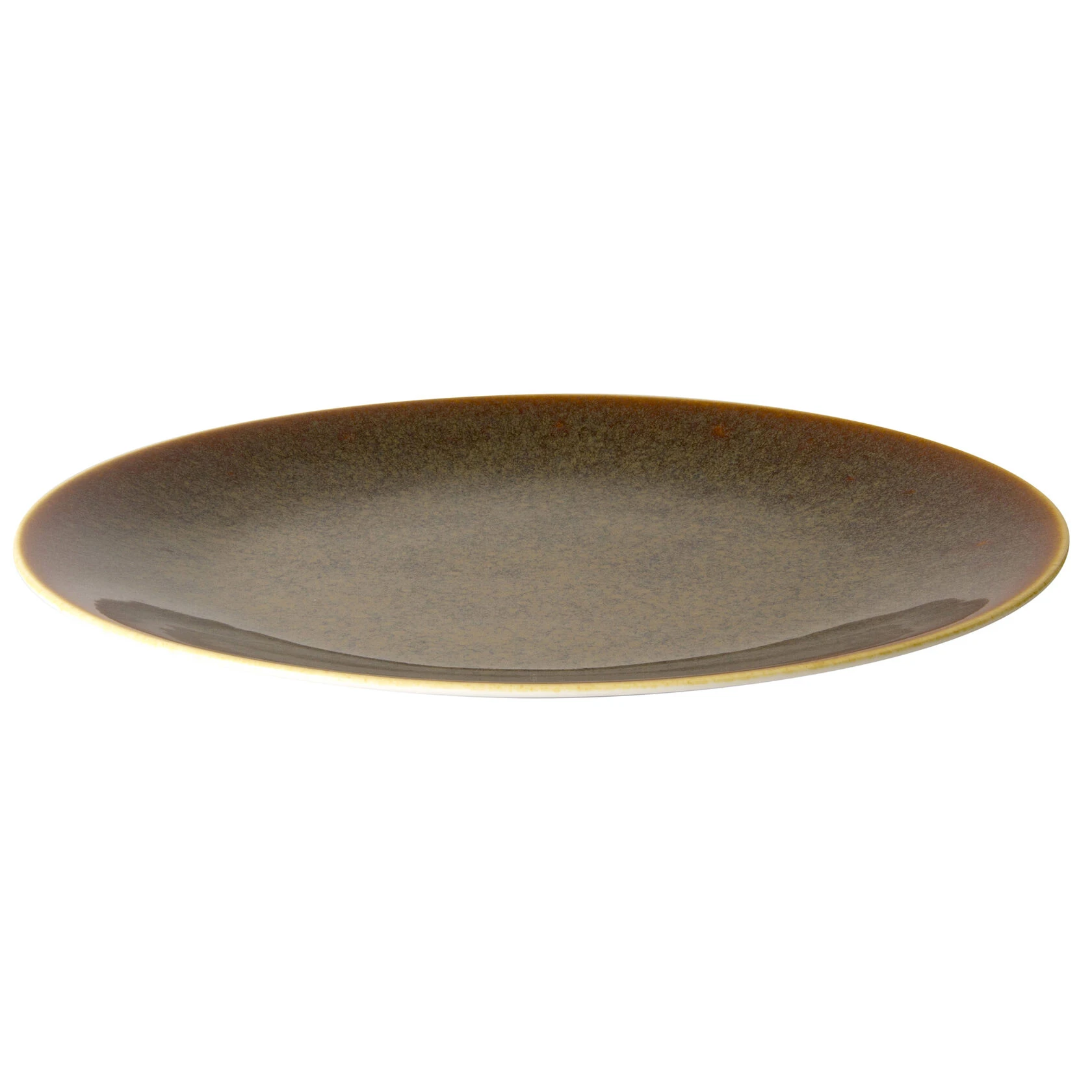 Тарелка обеденная Royal Crown Derby Art Glaze Flamed Caramel 30 см, Карамель