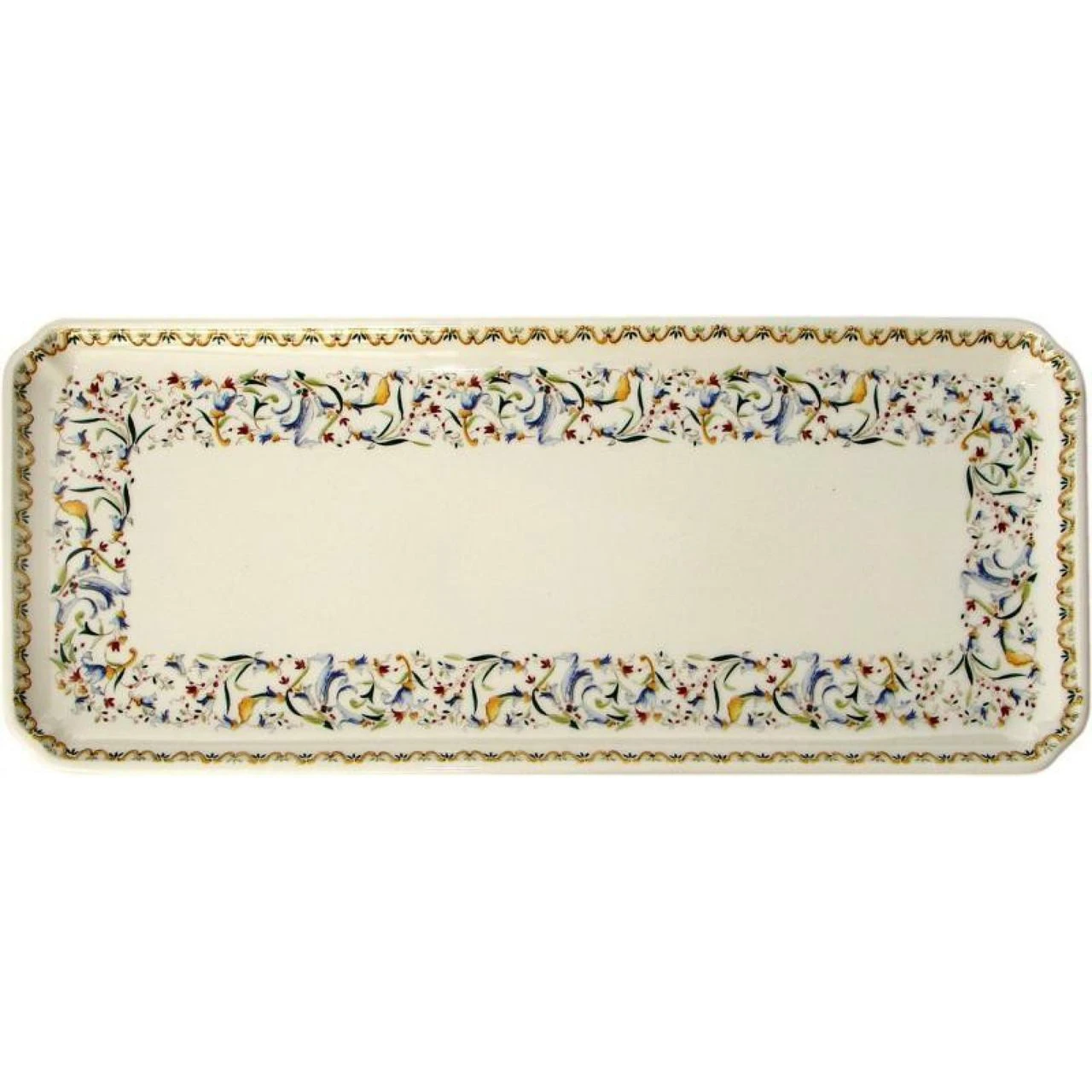 Блюдо прямоугольное Gien Toscana 38x14,5 см, Белый, Разноцветный