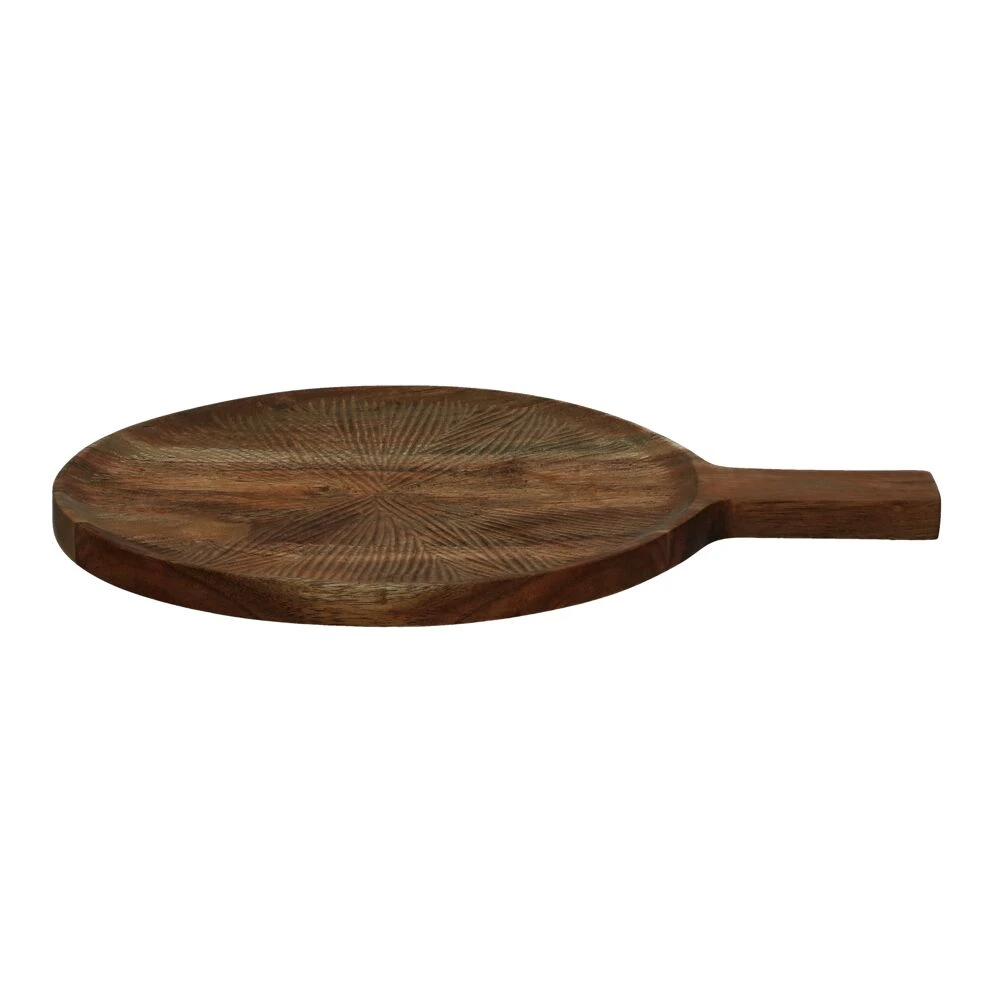 Доска деревянная круглая с ручкой Pomax Kerf 24,5 см, Коричневый
