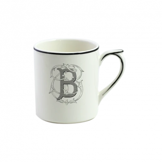 Кружка Gien Filet Monogramme Manganese B 255 мл, Белый, Черный