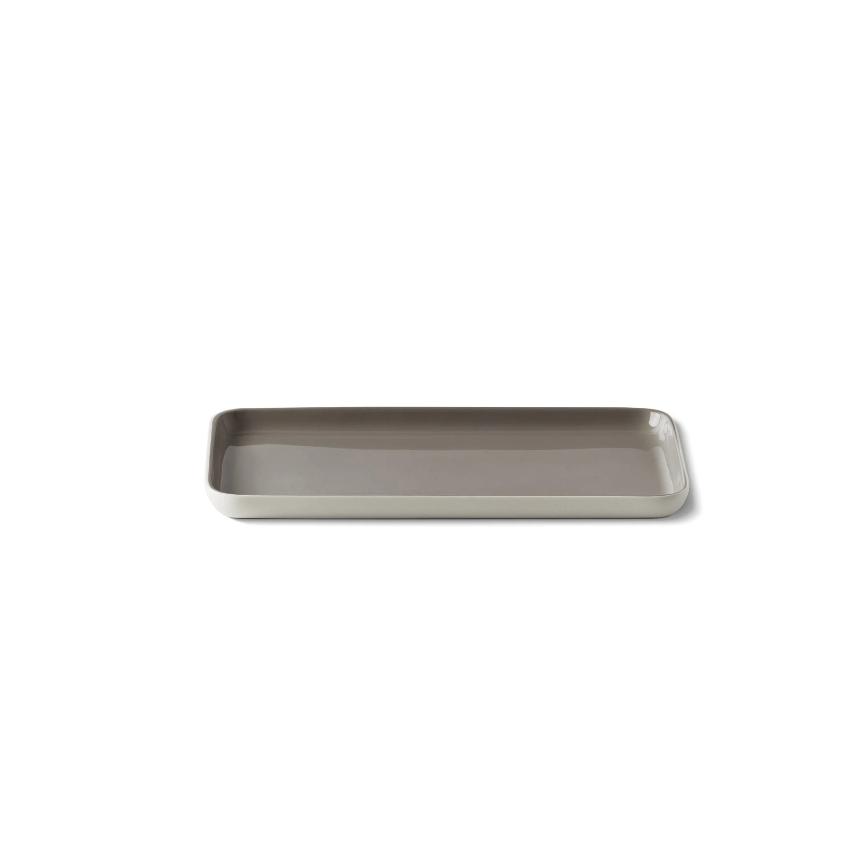 Тарелка прямоугольная Esma Dereboy Rectangle 20x11x1,2 см, Айвори, Тауп  