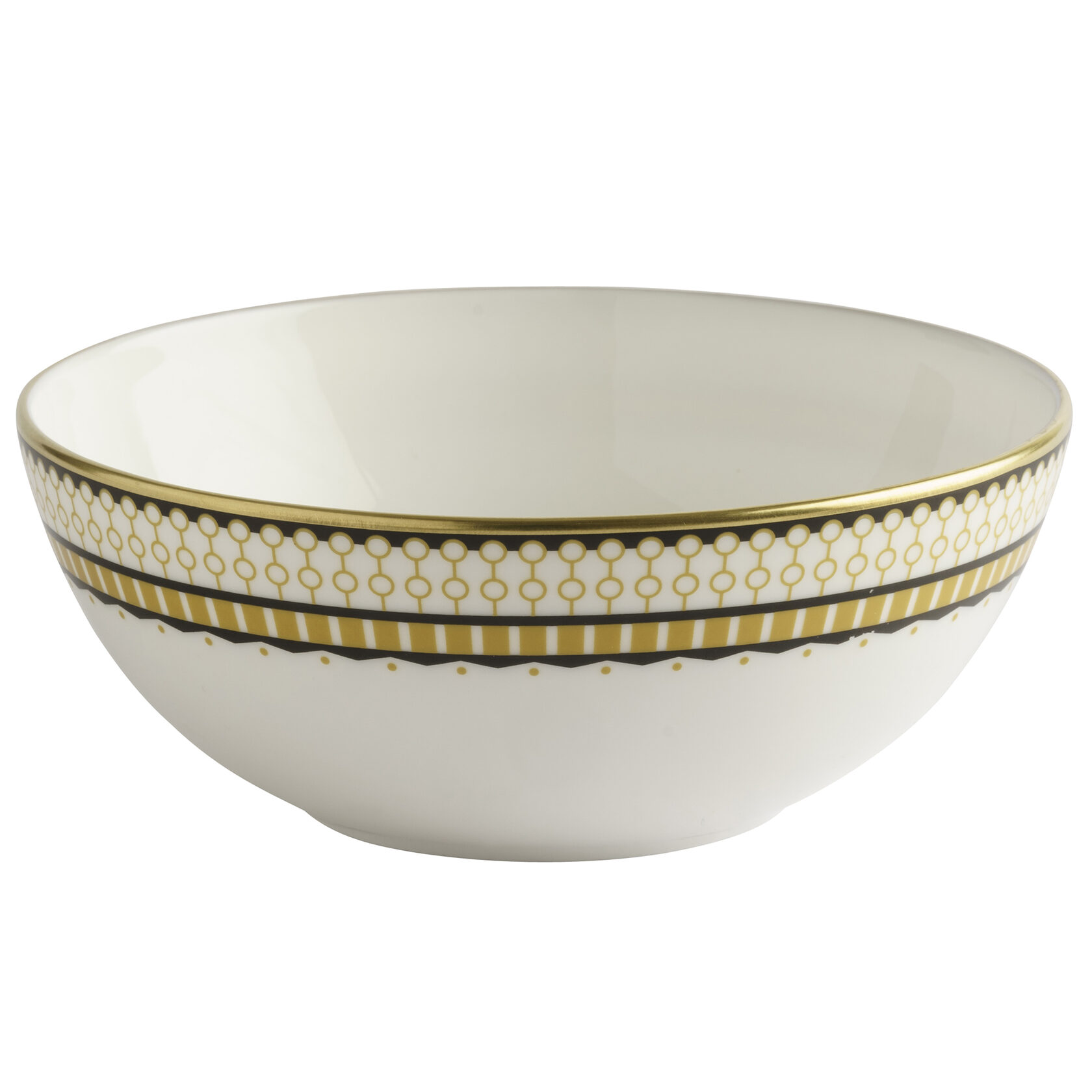 Чаша Royal Crown Derby Oscillate Ochre 13 см, Белый, Золотой