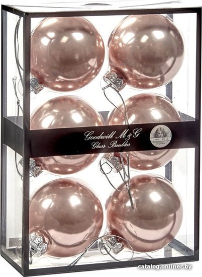 Новогодний шар Goodwill 7 см, Золотой, Набор 6 шт.