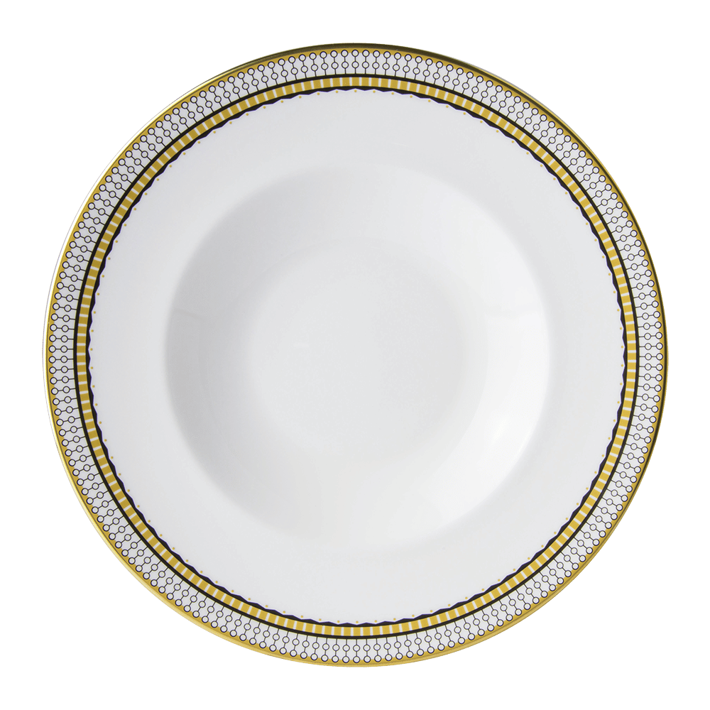 Тарелка-шляпа Royal Crown Derby Oscillate Onyx 27 см, Белый, Разноцветный