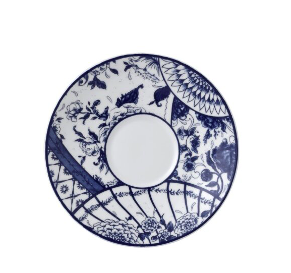 Блюдце Royal Crown Derby Victorias Garden Blue 15 см, Белый, Синий