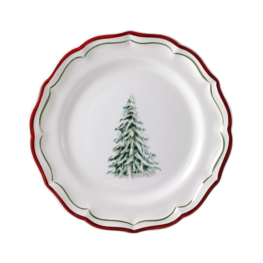Тарелка десертная Gien Les Filets Noel 23,2 см, Белый, Разноцветный, 1 шт
