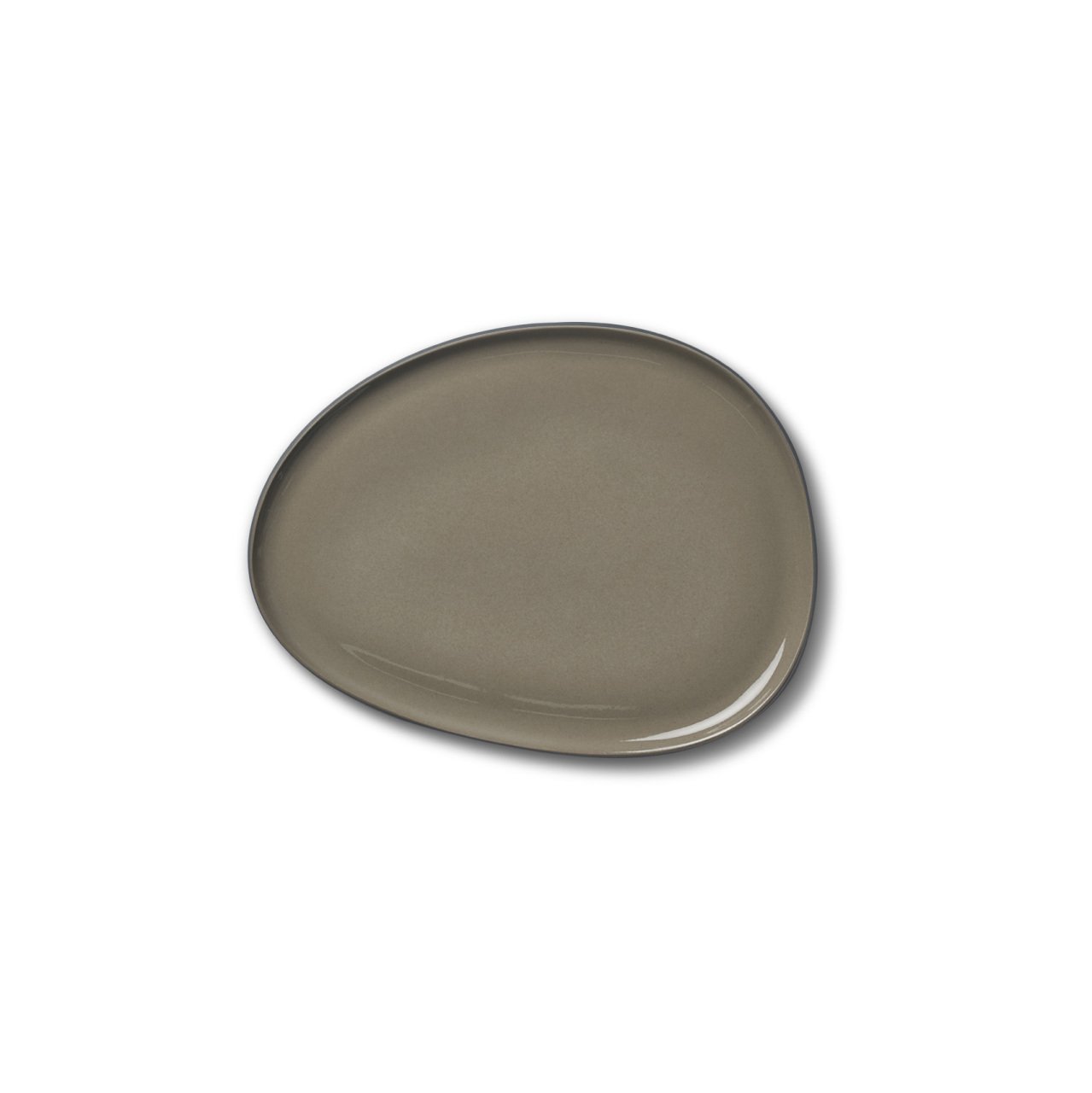 Тарелка десертная Esma Dereboy Stone 22x17x1 см, Графит, Тауп