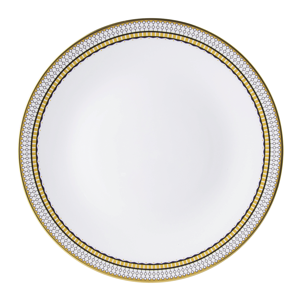 Тарелка обеденная Royal Crown Derby Oscillate Onyx 27 см, Белый, Разноцветный