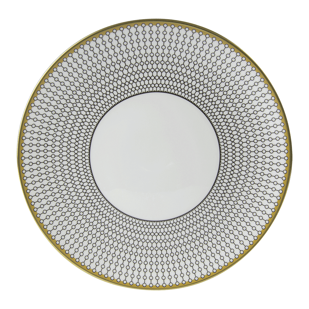 Тарелка десертная Royal Crown Derby Oscillate Onyx 21 см, Белый, Разноцветный