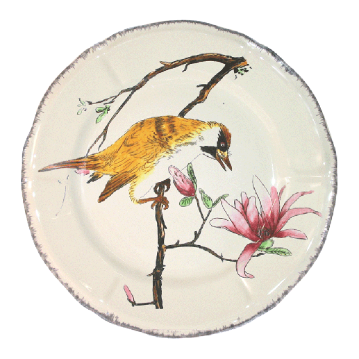 Тарелка обеденная Gien Grands Oiseaux Дятел 26,3 см, Белый, Разноцветный