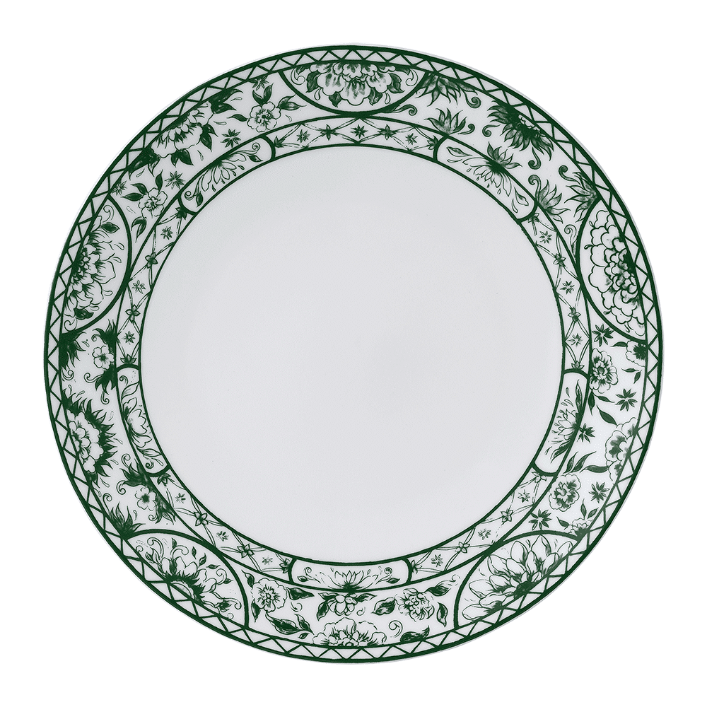 Тарелка обеденная Royal Crown Derby Victorias Garden Green 27 см, Белый, Белый, Зеленый