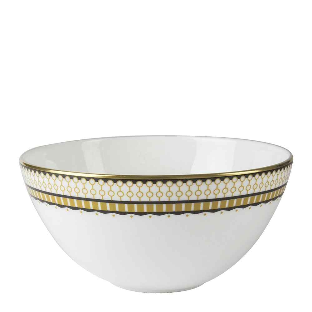 Чаша Royal Crown Derby Oscillate Ochre 14,5 см, Белый, Золотой
