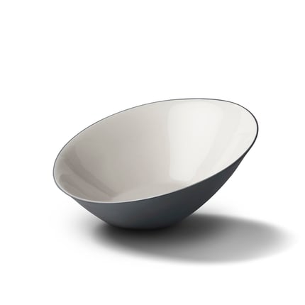 Чаша Esma Dereboy Ellipse 22х10 см, Графит, Айвори   