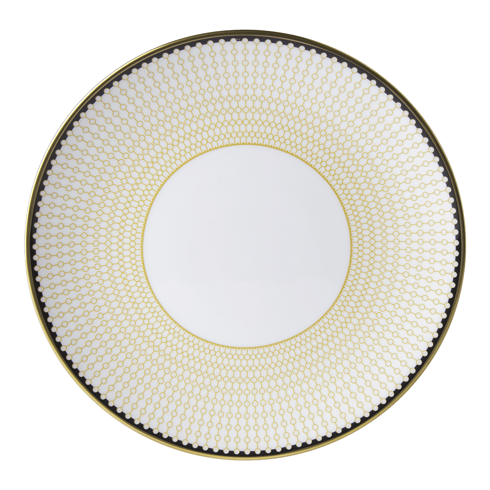 Тарелка десертная Royal Crown Derby Oscillate Ochre 21 см, Белый, Золотой