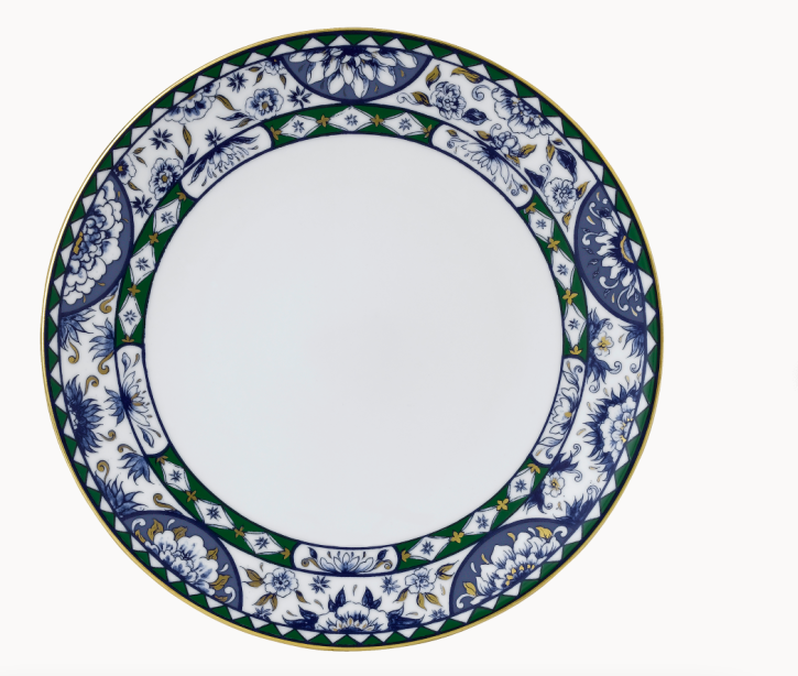 Тарелка обеденная Royal Crown Derby Victorias Garden Blue&Green 27 см, Синий, Зеленый