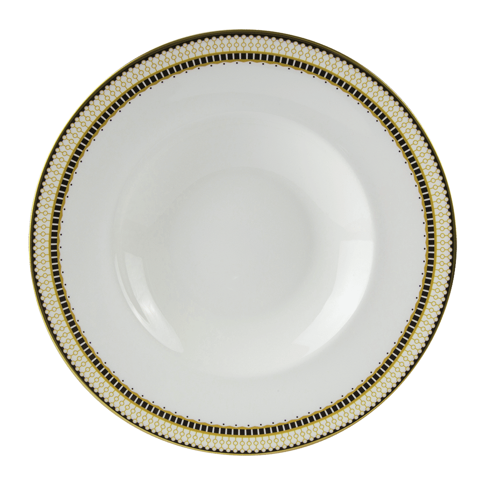 Тарелка-шляпа Royal Crown Derby Oscillate Ochre 27 см, Белый, Золотой