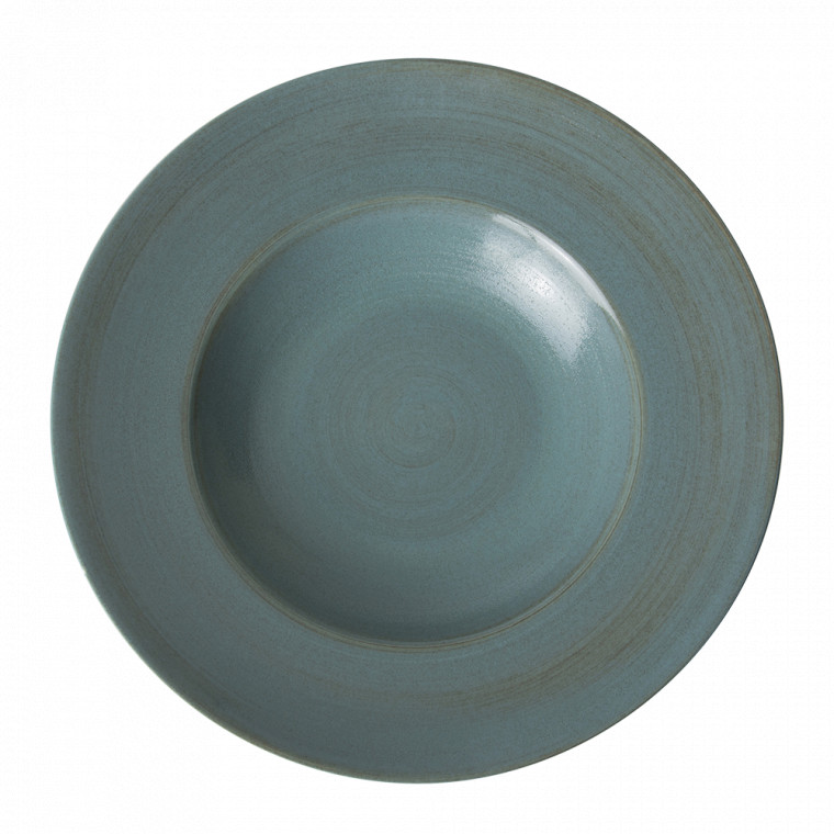 Тарелка-шляпа Royal Crown Derby Studio Glaze Ocean Whisper 27 см, Сине-серый