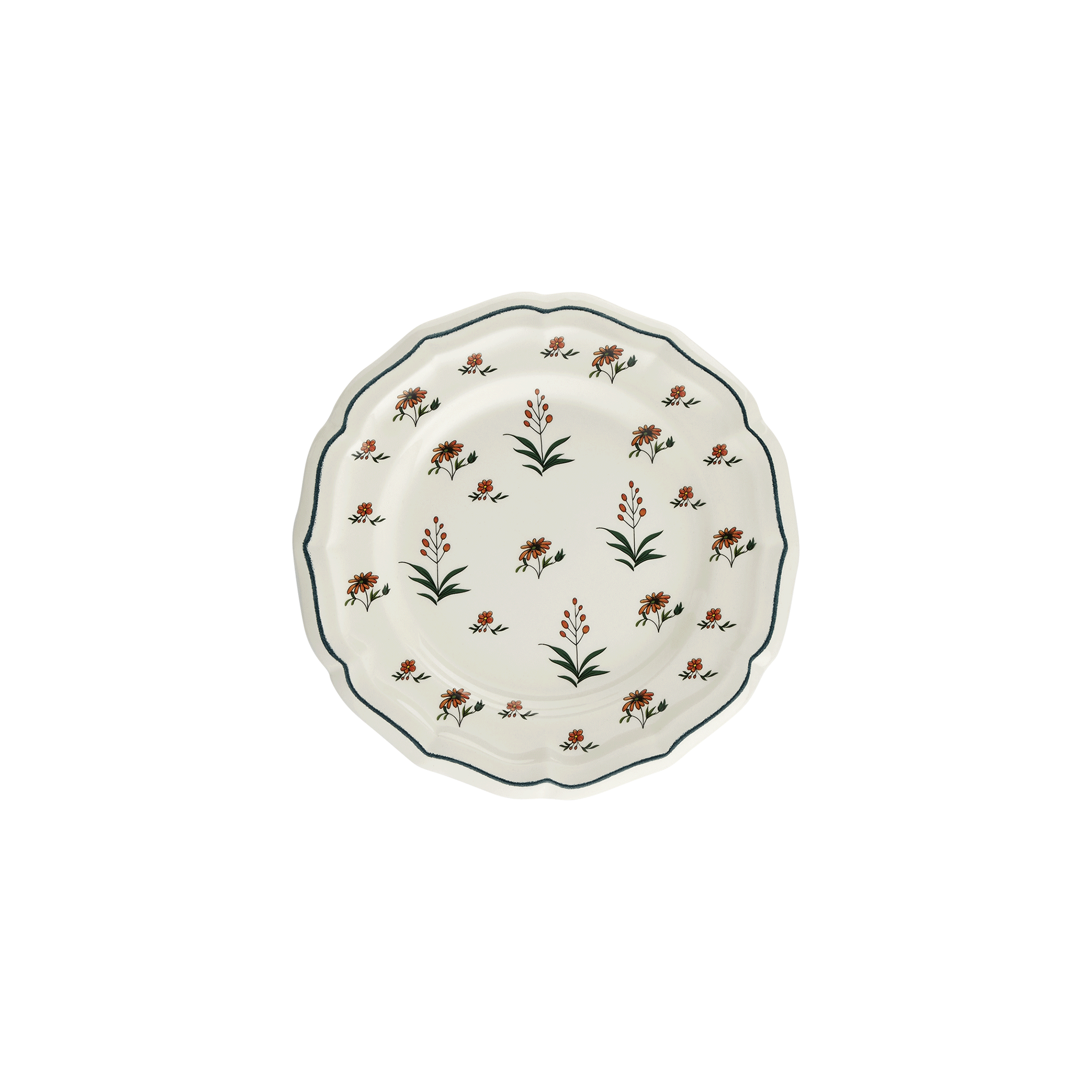 Тарелка для канапе Gien Herbier Du Paradis 16,5 см, Белый, Разноцветный, Набор 4 шт.