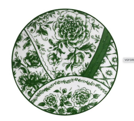 Тарелка для хлеба Royal Crown Derby Victorias Garden Green  16,5 см, Белый, Зеленый
