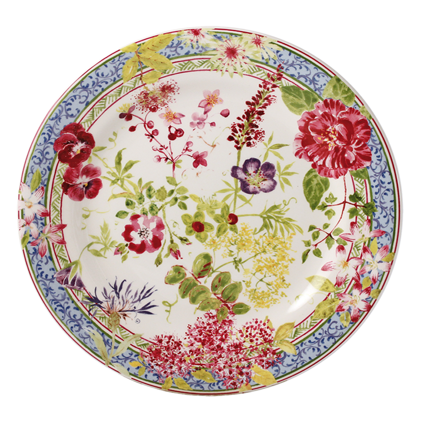 Тарелка десертная Gien Millefleurs 22 см, Разноцветный, Набор 4 шт.