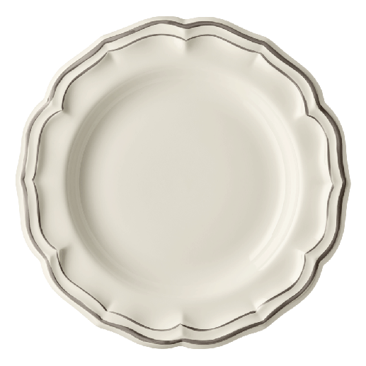 Блюдо глубокое Gien Les Filets Taupe 31 см, Белый, Серо-коричневый