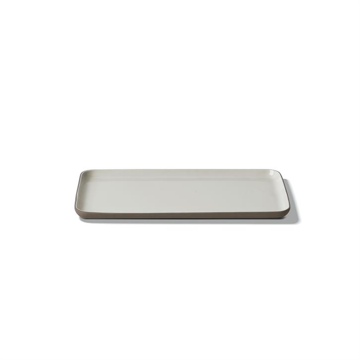Тарелка прямоугольная Esma Dereboy Rectangle 26х13х1,2 см, Тауп, Айвори
