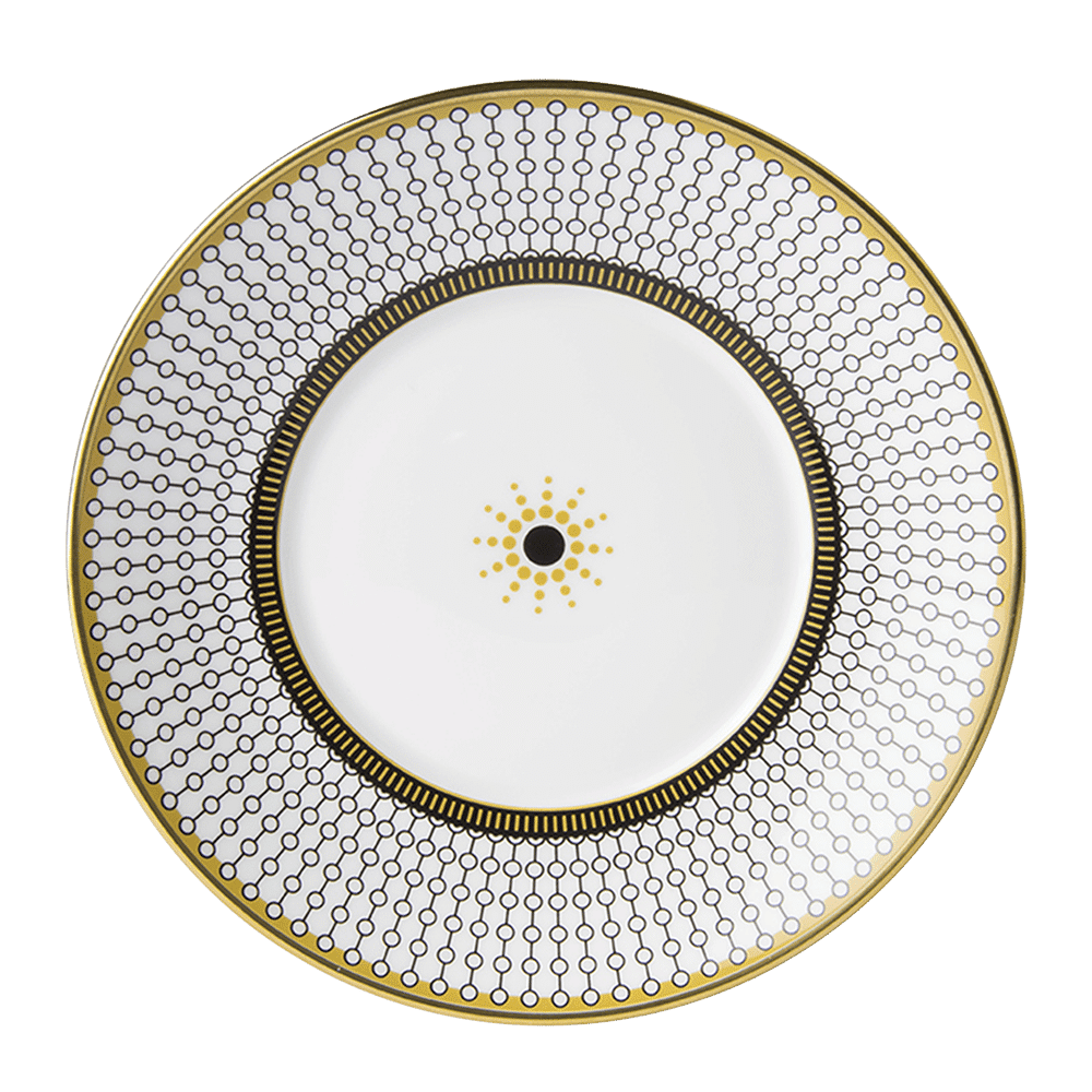 Блюдце Royal Crown Derby Oscillate Onyx 15,5 см, Белый, Разноцветный