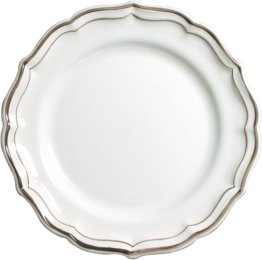 Тарелка десертная Gien Les Filets Taupe 23,2 см, Белый, Серо-коричневый,  Набор 4 шт.