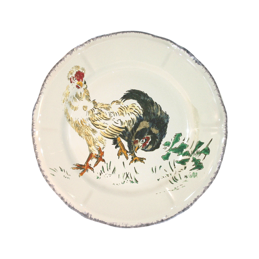 Тарелка десертная Gien Grands Oiseaux Крупные Птицы 23,2 см, Белый, Разноцветный