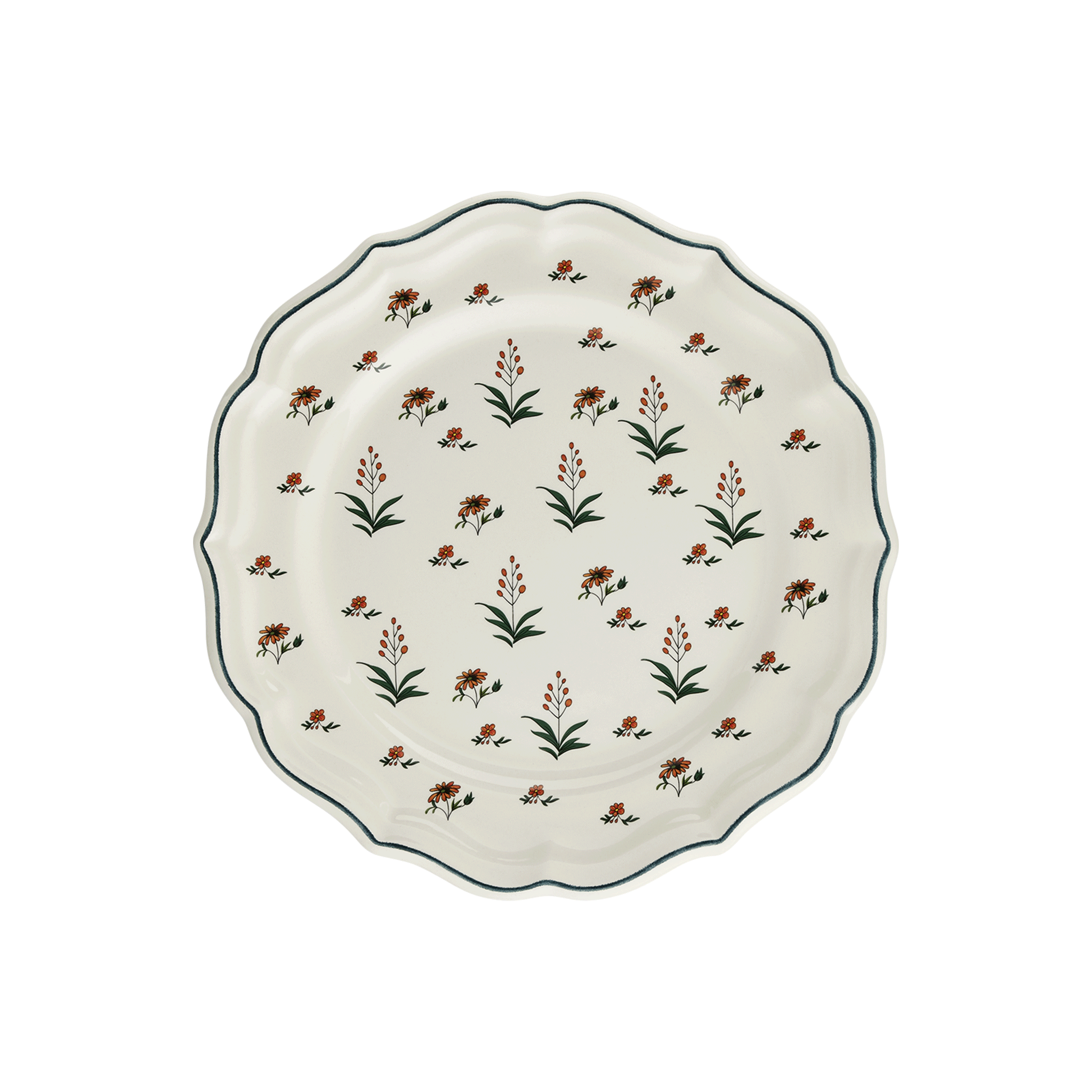 Тарелка десертная Gien Herbier Du Paradis 23,2 см, Белый, Разноцветный, Набор 4 шт.