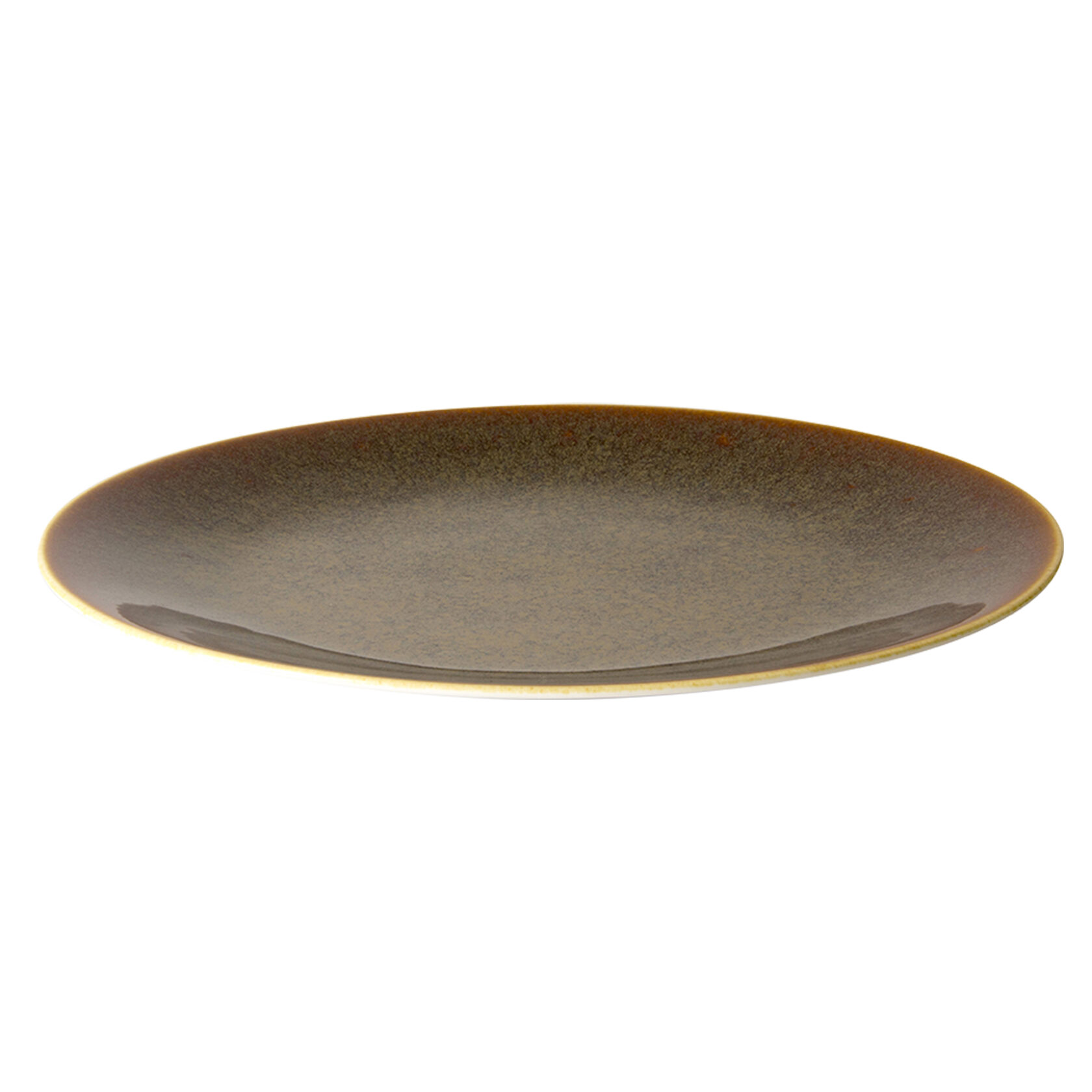 Тарелка Royal Crown Derby Art Glaze Flamed Caramel 34 см, Карамель