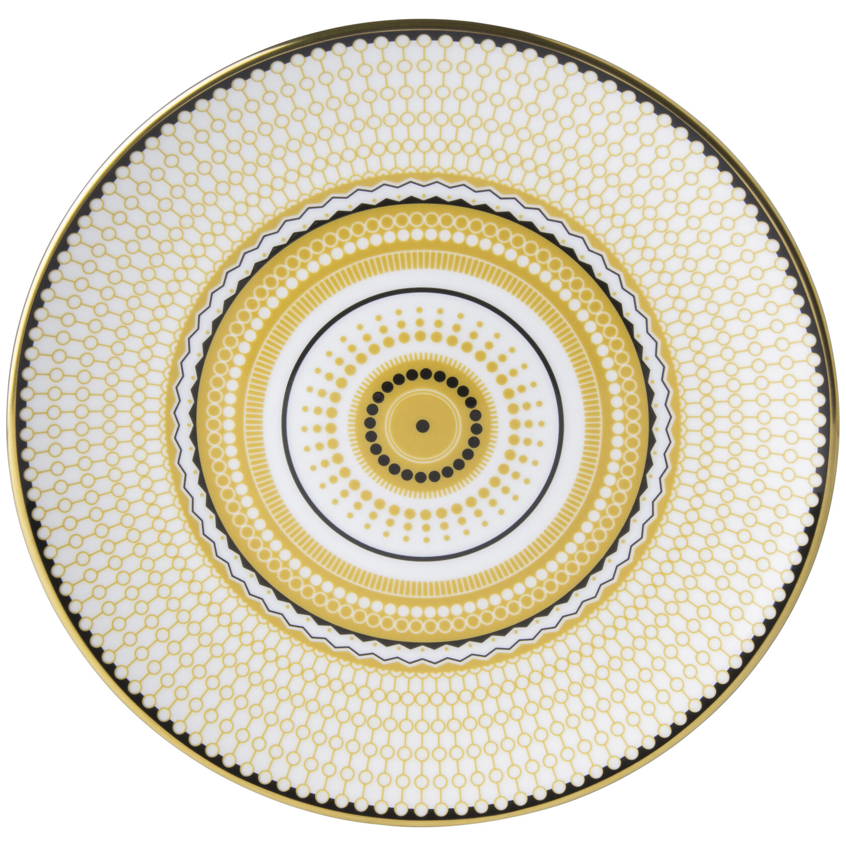 Тарелка для хлеба Royal Crown Derby Oscillate Ochre 16,5 см, Белый, Золотой