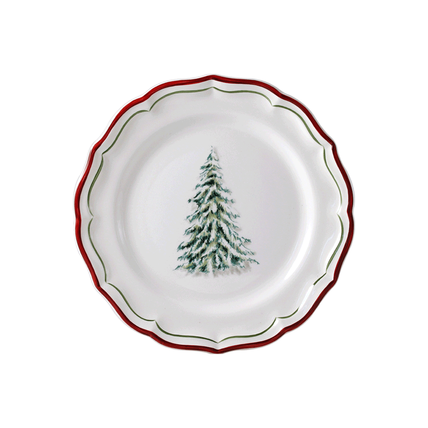 Тарелка для канапе Gien Les Filets Noel 16,5 см, Белый, Разноцветный, Набор 4 шт
