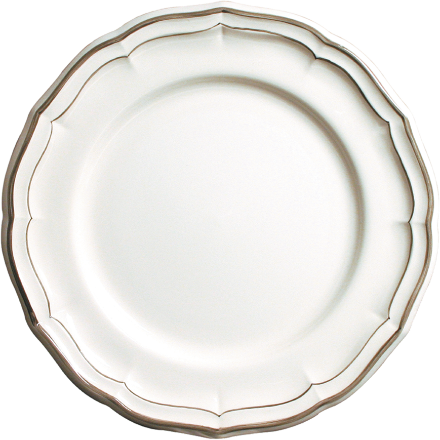 Тарелка обеденная Gien Les Filets Taupe 26,5 см, Белый, Серо-коричневый,  Набор 4 шт.