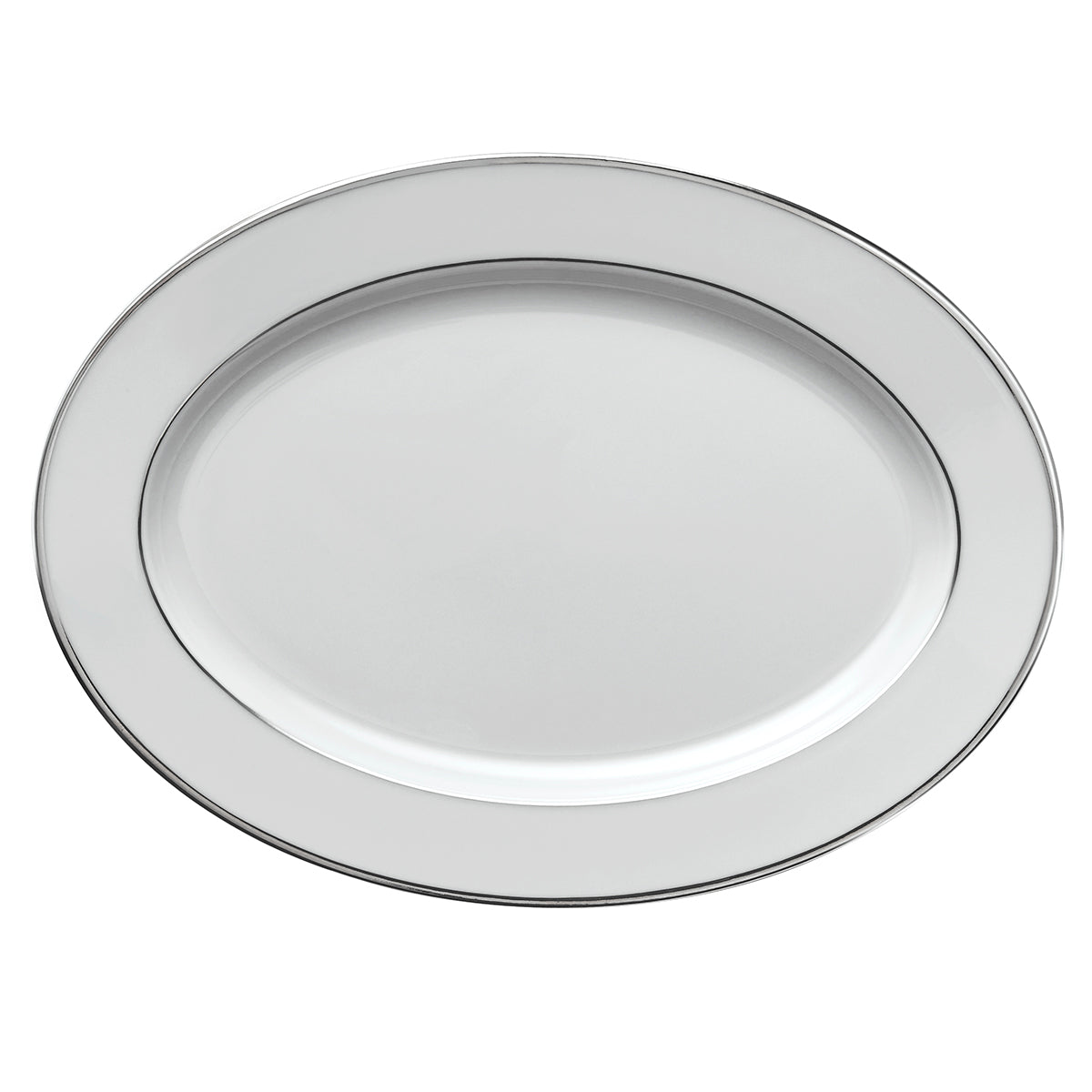 Блюдо овальное Degrenne Galon Platine 36,5х26,5 см, Белый, Серебряный