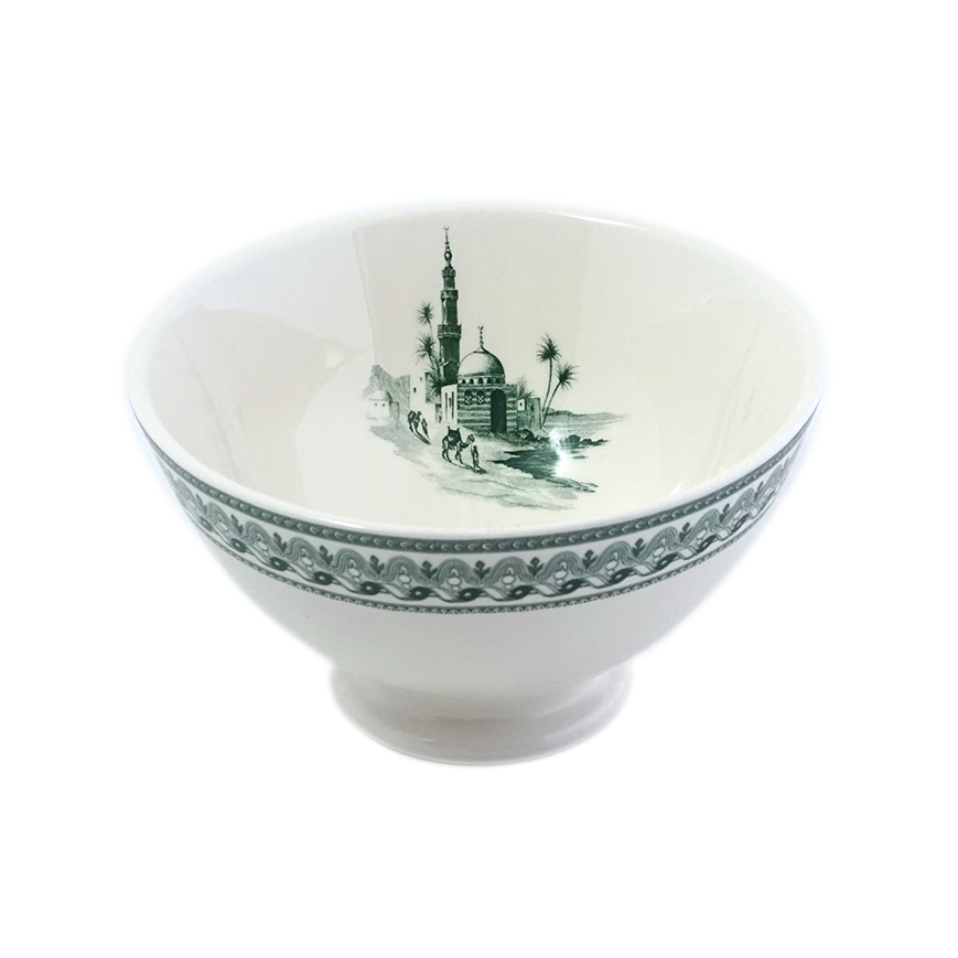 Салатник Gien Les Depareillees Vert Vue Orient 700 мл/15,5х9 см, Белый, Зеленый
