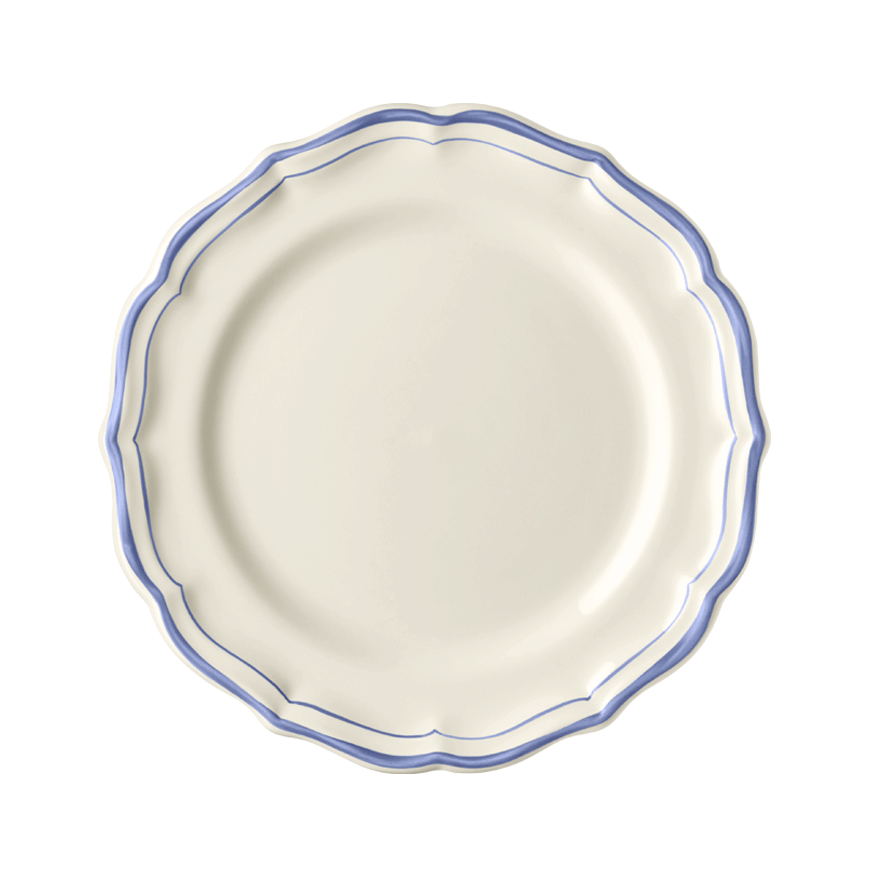 Тарелка десертная Gien Les Filets Bleu 23,2 см, Белый, Голубой,  Набор 4 шт.