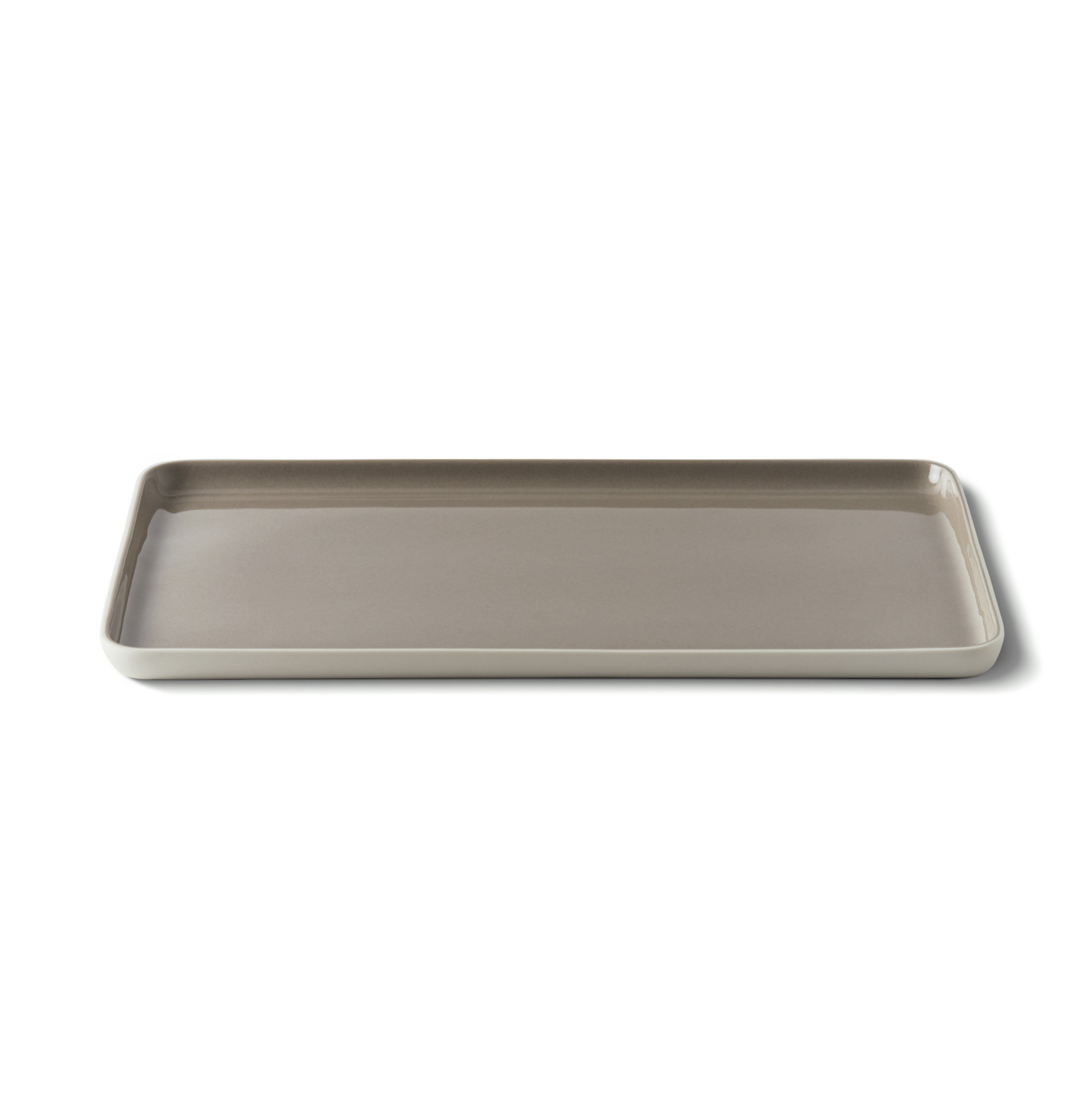 Тарелка прямоугольная Esma Dereboy Rectangle 29x17x1,2 см, Айвори, Тауп  